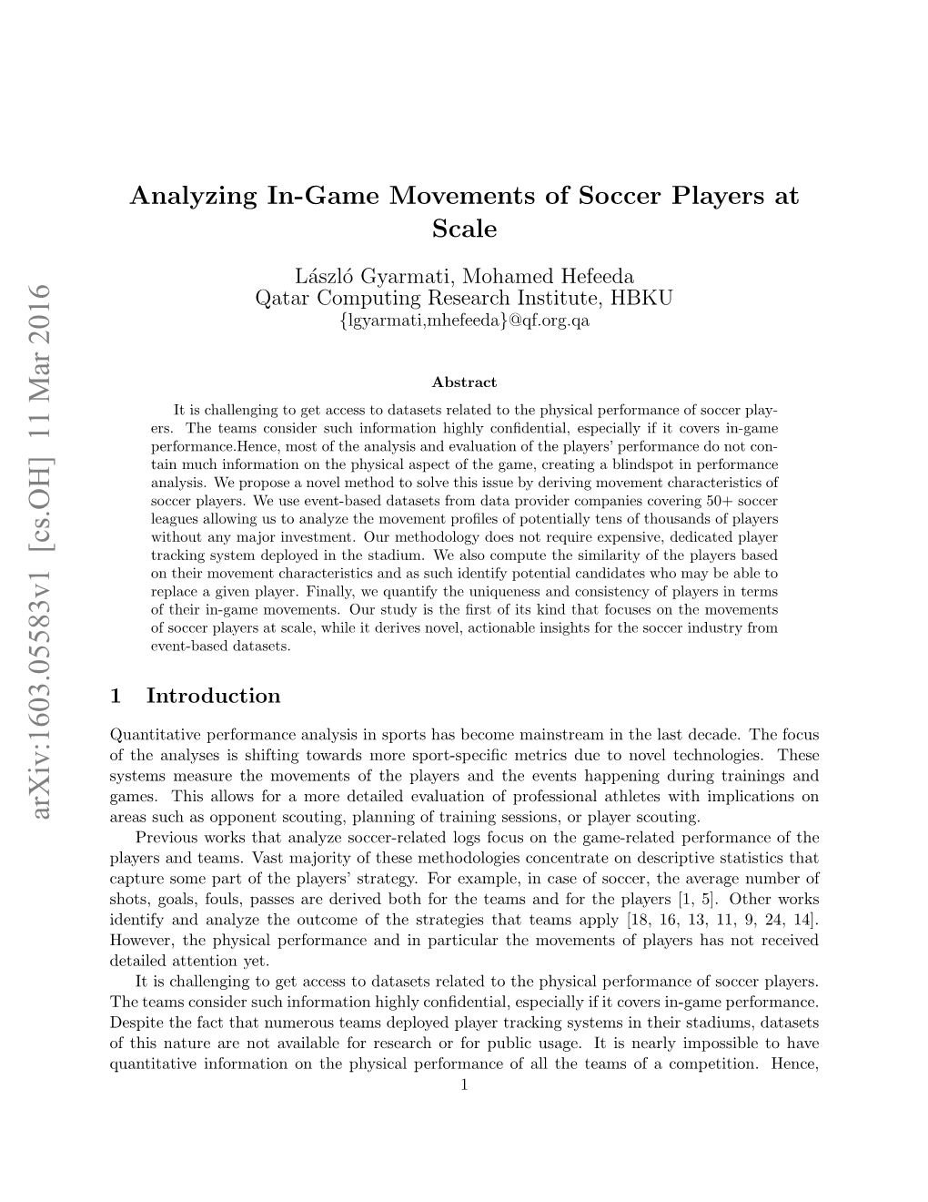 Analyzing In-Game Movements of Soccer Players at Scale