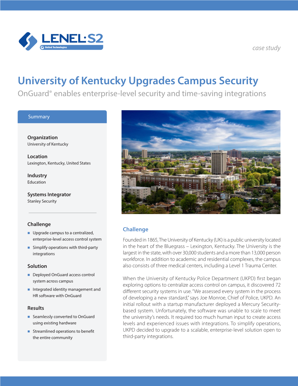 University of Kentucky Case Study