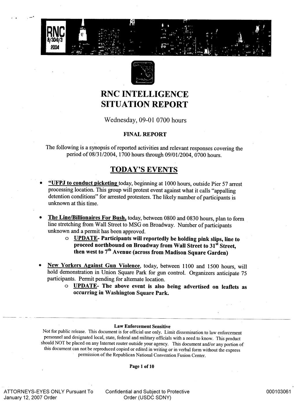 Rnc Intelligence Situation Report