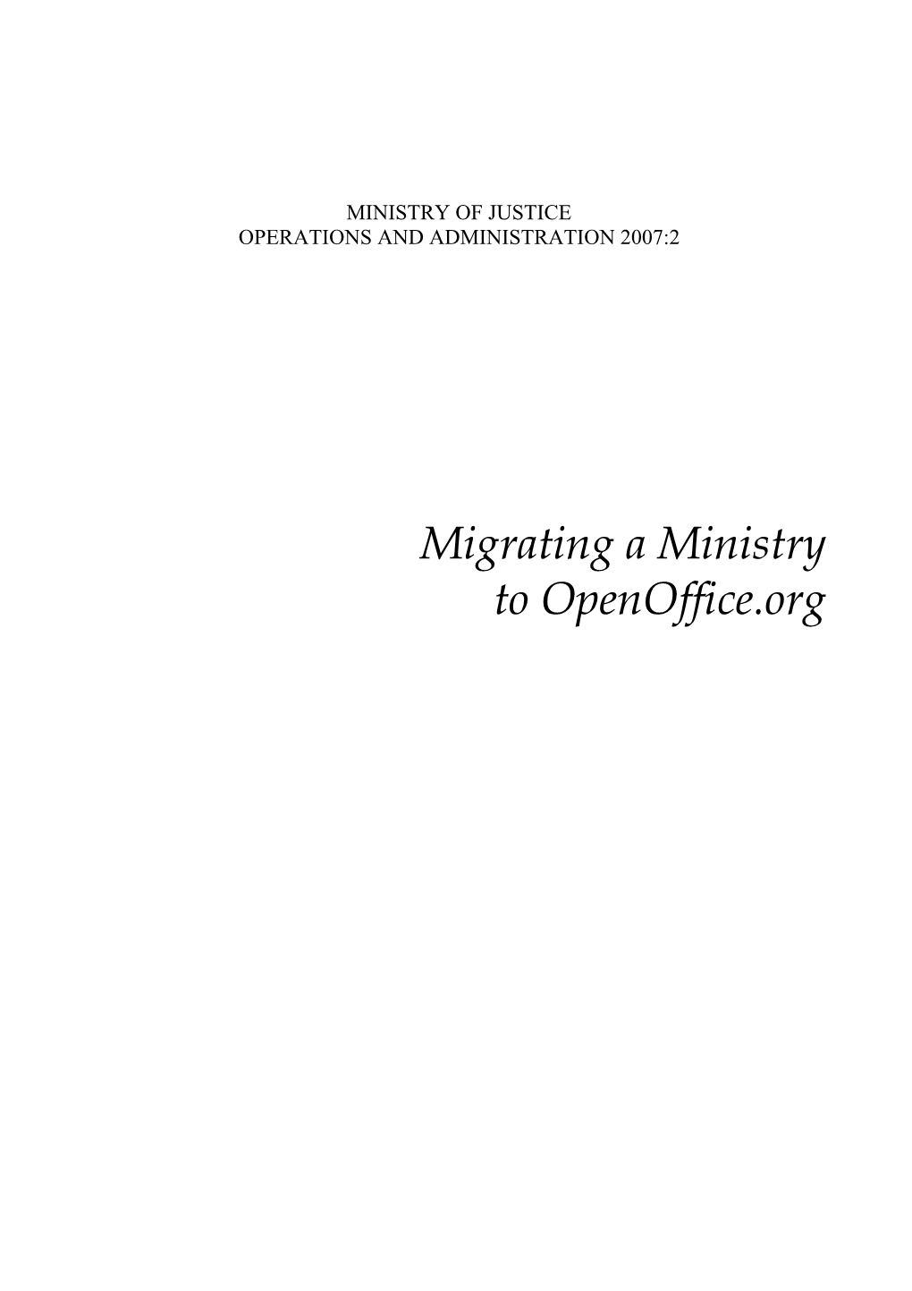 Migrating a Ministry to Openoffice.Org