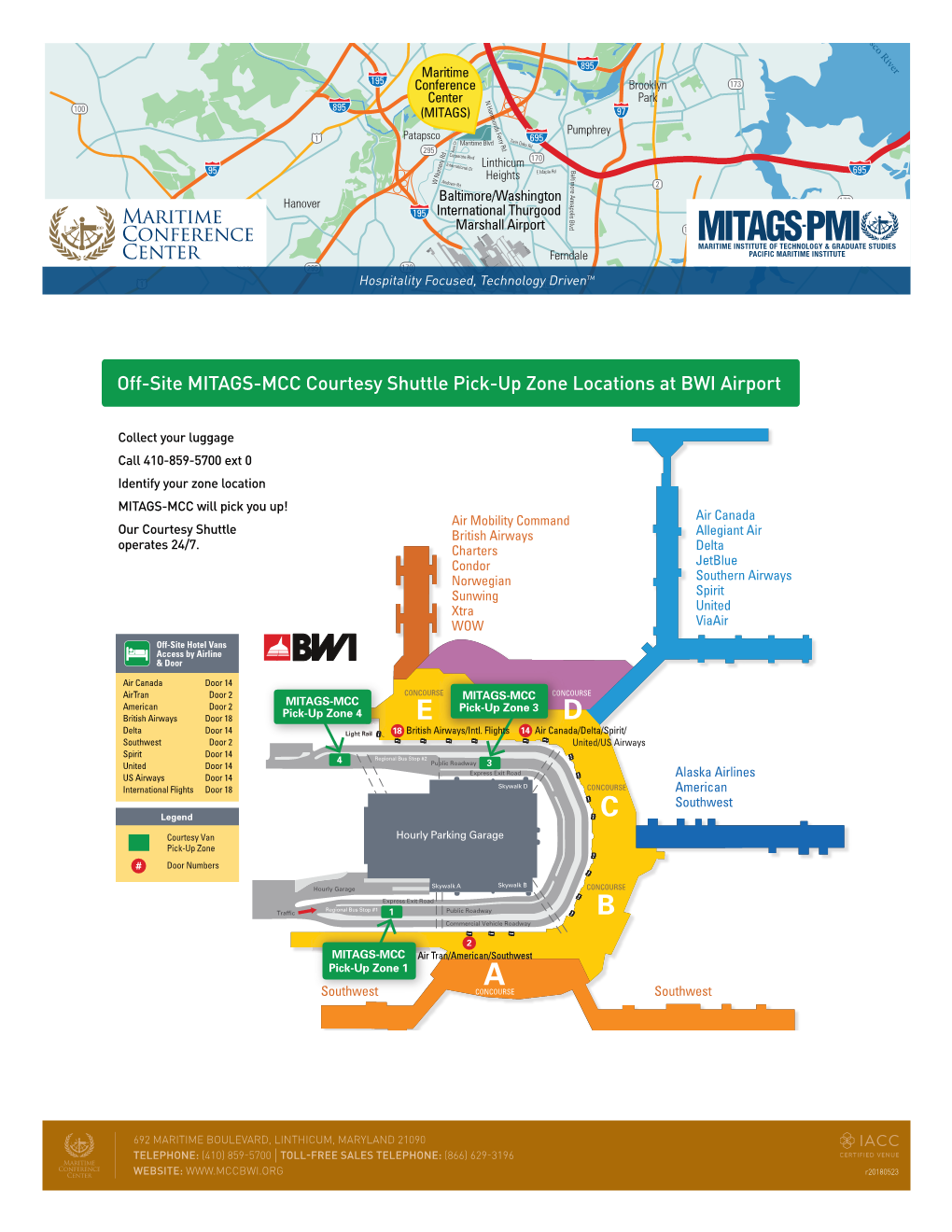 Shuttle Service Pick up Zones