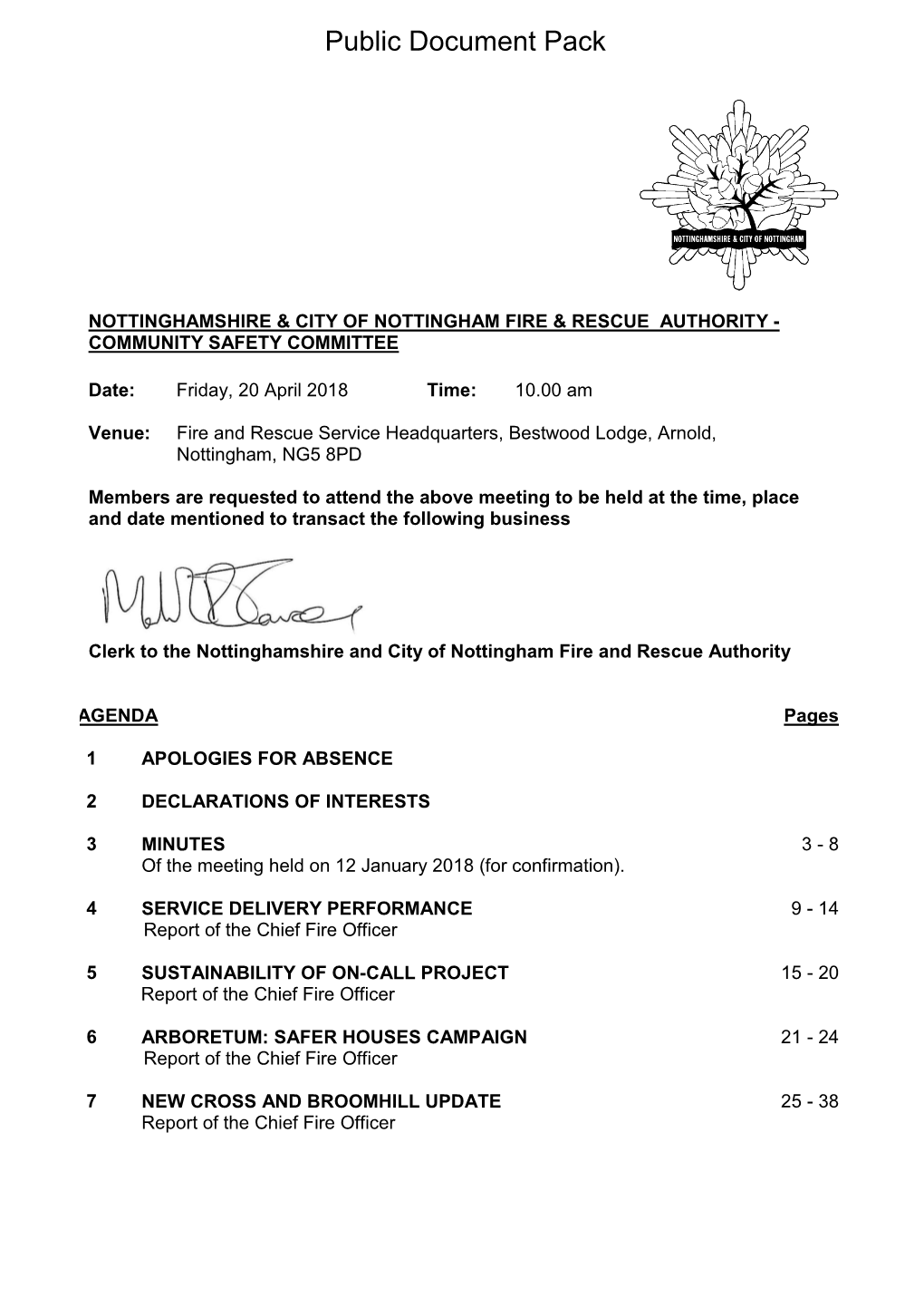 (Public Pack)Agenda Document for Nottinghamshire & City Of