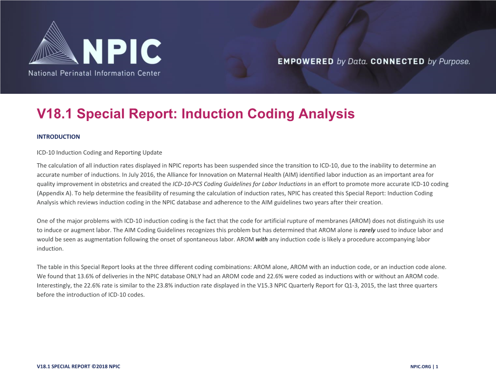 V18.1 Special Report: Induction Coding Analysis