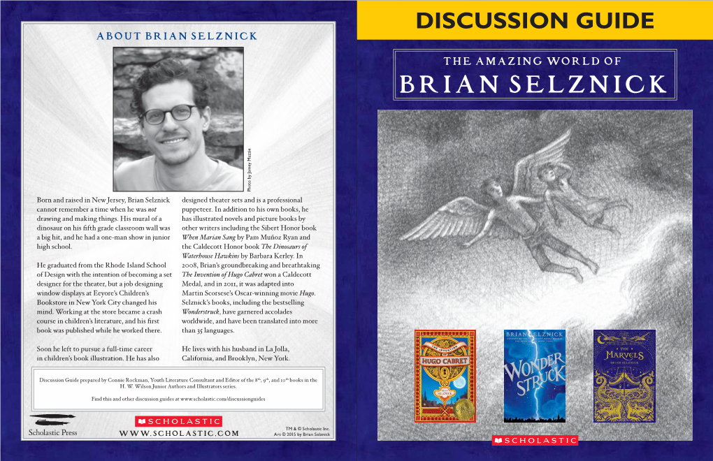 The Amazing World of Brian Selznick Discussion Guide (PDF)