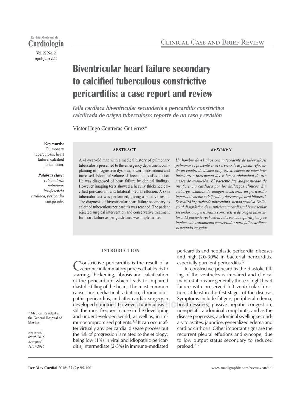 Biventricular Heart Failure Secondary to Calcified Tuberculous Constrictive Pericarditis: a Case Report and Review