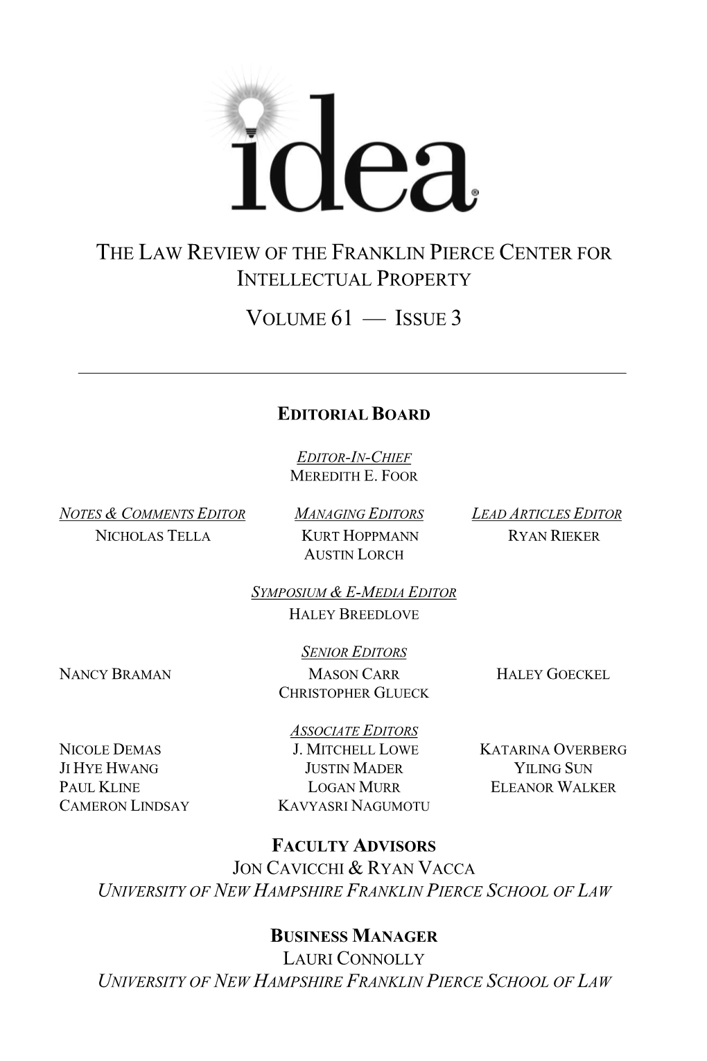 Volume 61 — Issue 3