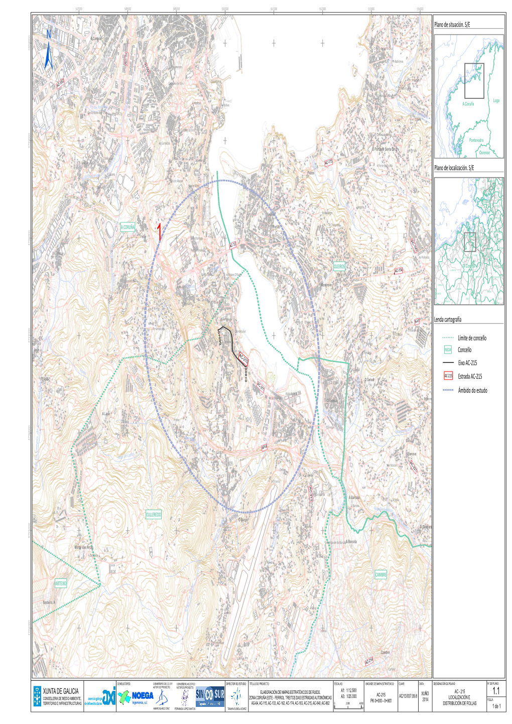 XUNTA DE GALICIA Plano De Localización. S/E Plano De Situación. S/E Lenda Cartografía Límite De Concello Estrada AC-215 Eixo