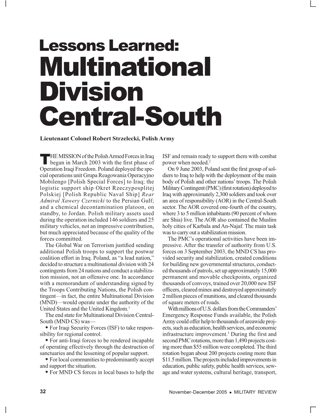 Multinational Division Central-South