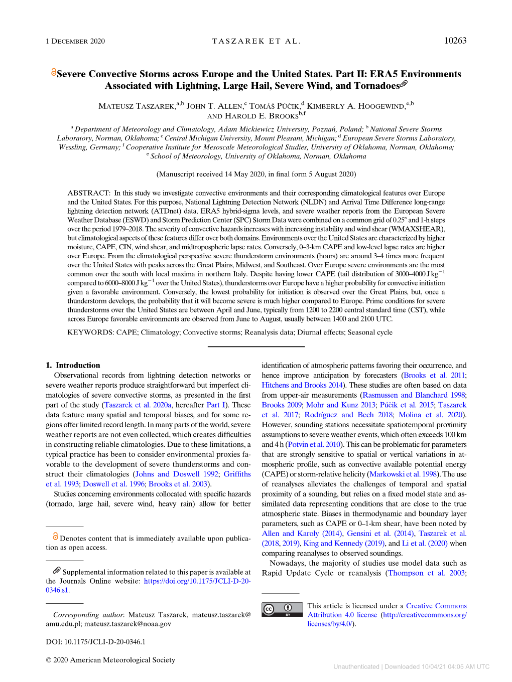 Downloaded 10/04/21 04:05 AM UTC 10264 JOURNAL of CLIMATE VOLUME 33