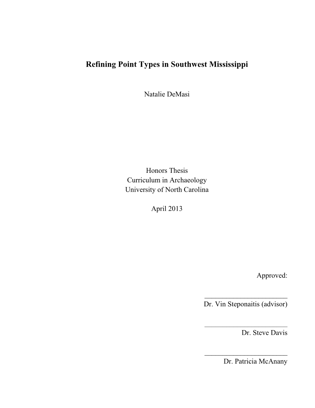 Refining Point Types in Southwest Mississippi