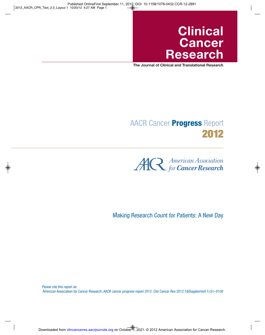 2012 AACR CPR Text 2.0 Layout 1 10/20/12 4:27 AM Page 1