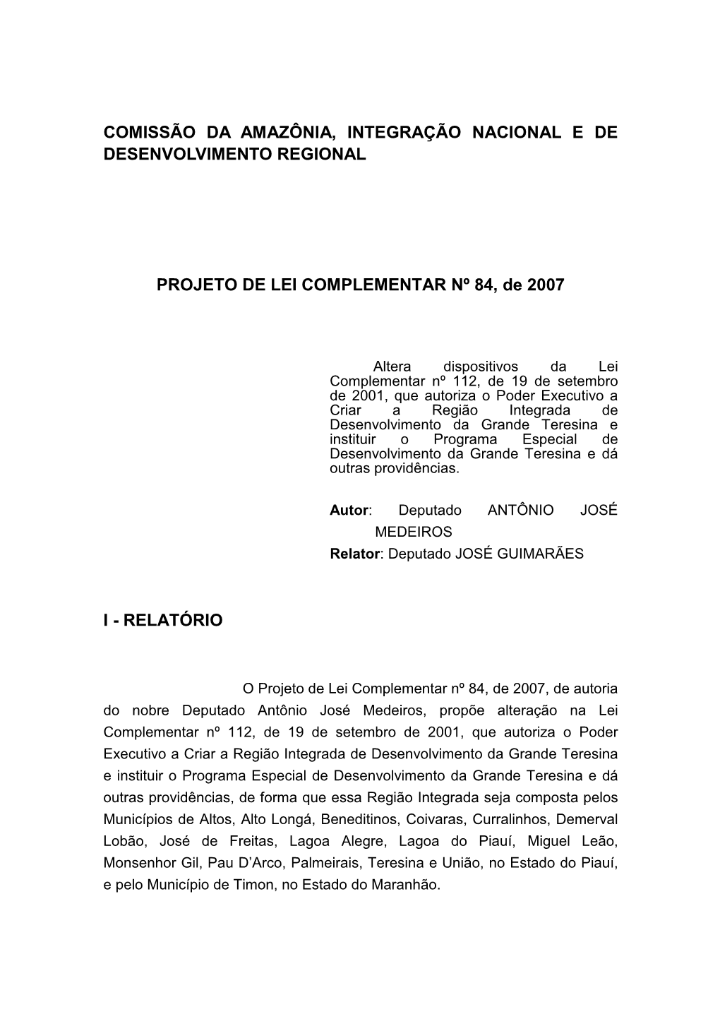 Comissão Da Amazônia, Integração Nacional E De Desenvolvimento Regional