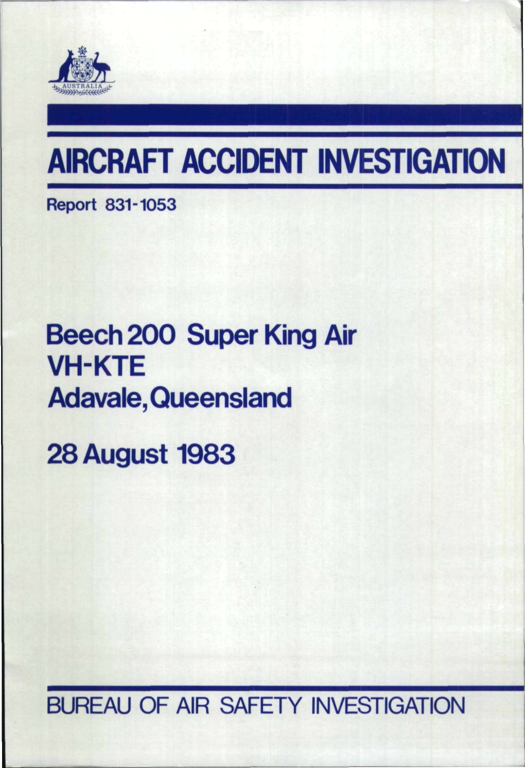 AIRCRAFT ACCIDENT INVESTIGATION Report 831-1053