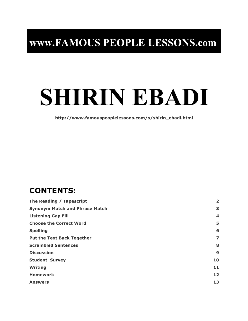 Famous People Lessons - Shirin Ebadi