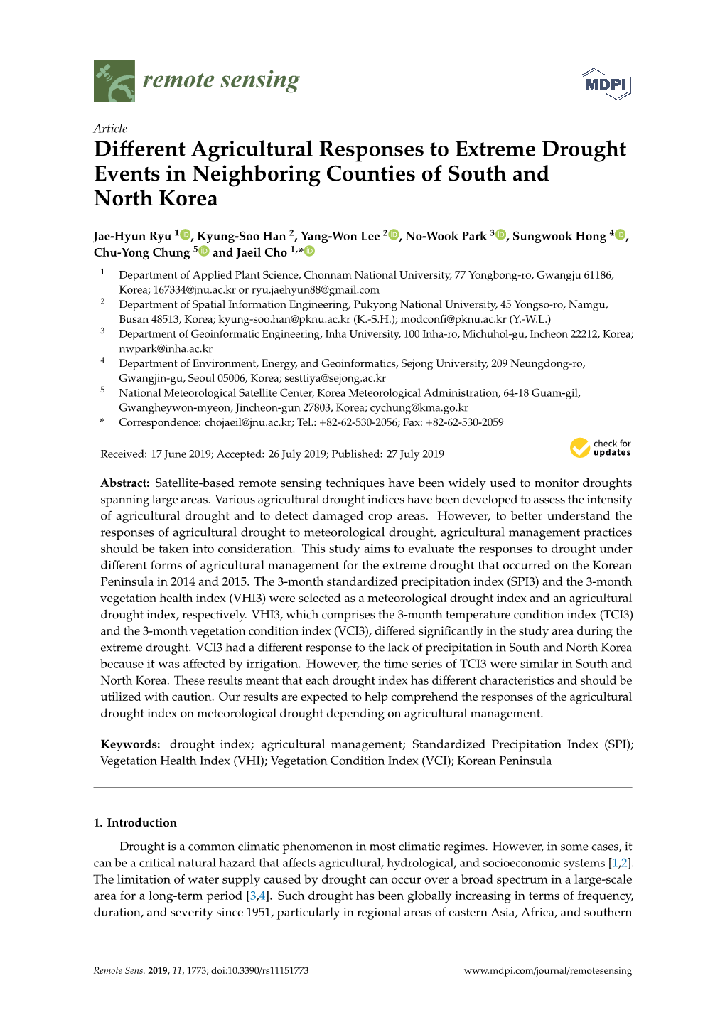 Different Agricultural Responses to Extreme Drought Events In