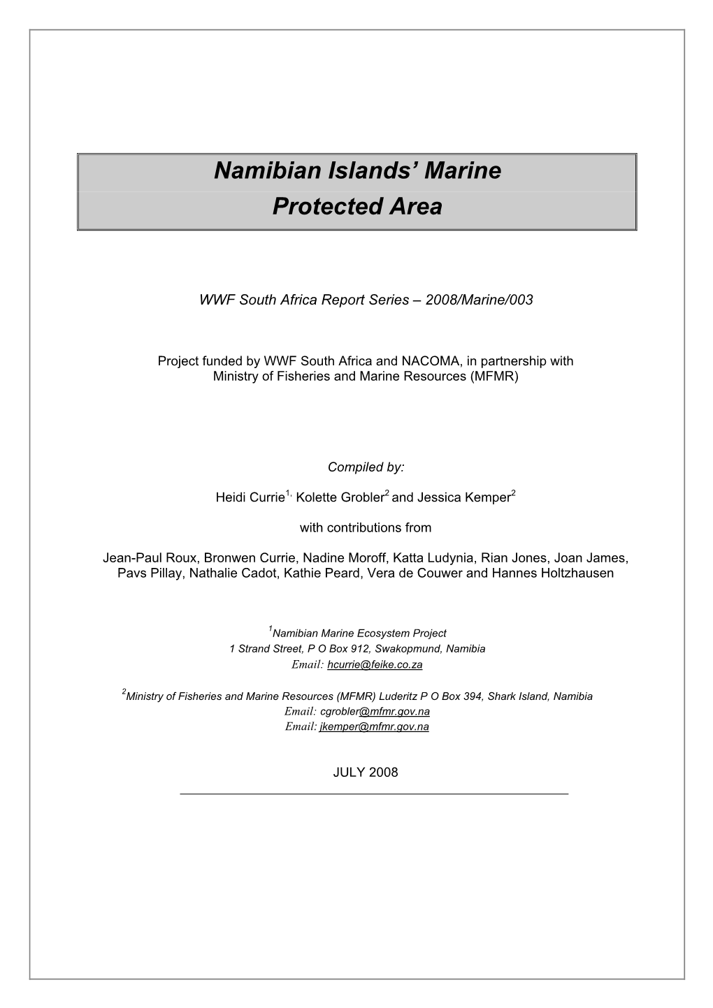 Namibian Islands' Marine Protected Area