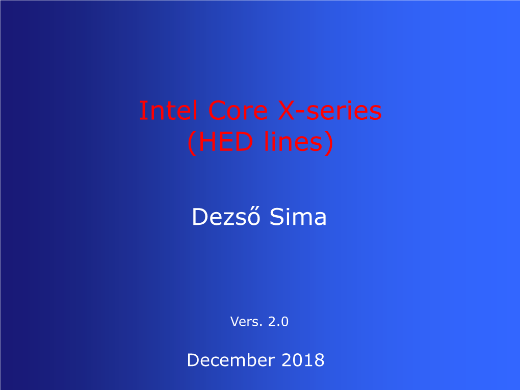 Intel Core X-Series (HED Lines)