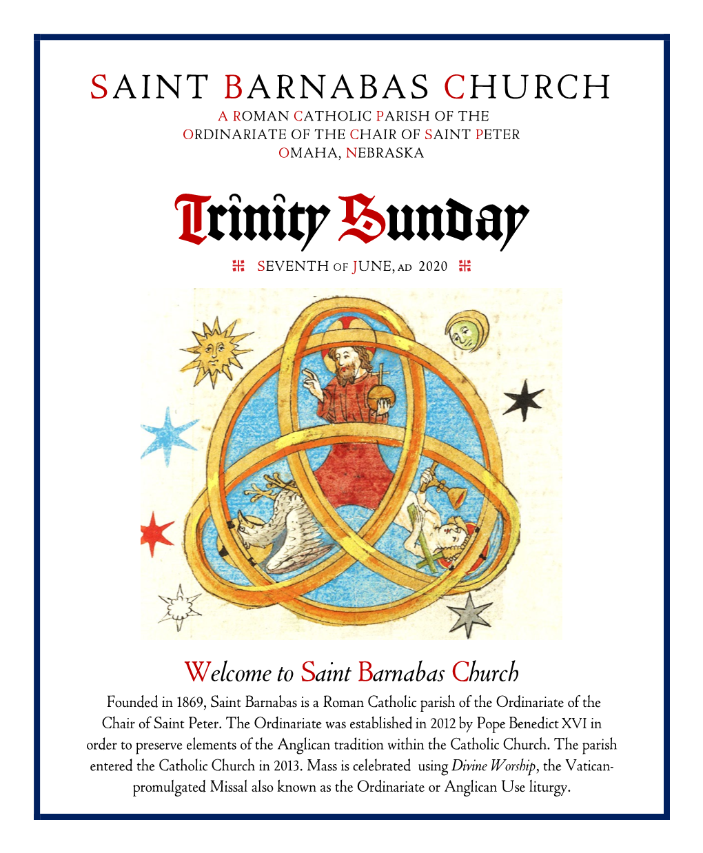 Trinity Sunday SEVENTH of JUNE, Ad 2020