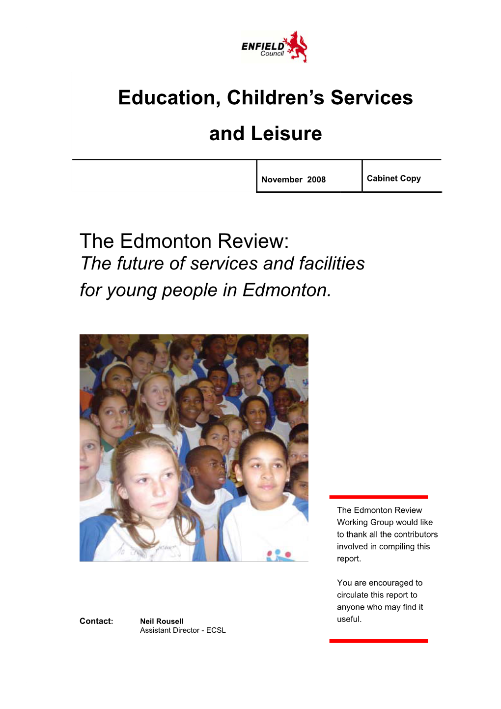 The Edmonton Review: the Future of Services and Facilities for Young People in Edmonton