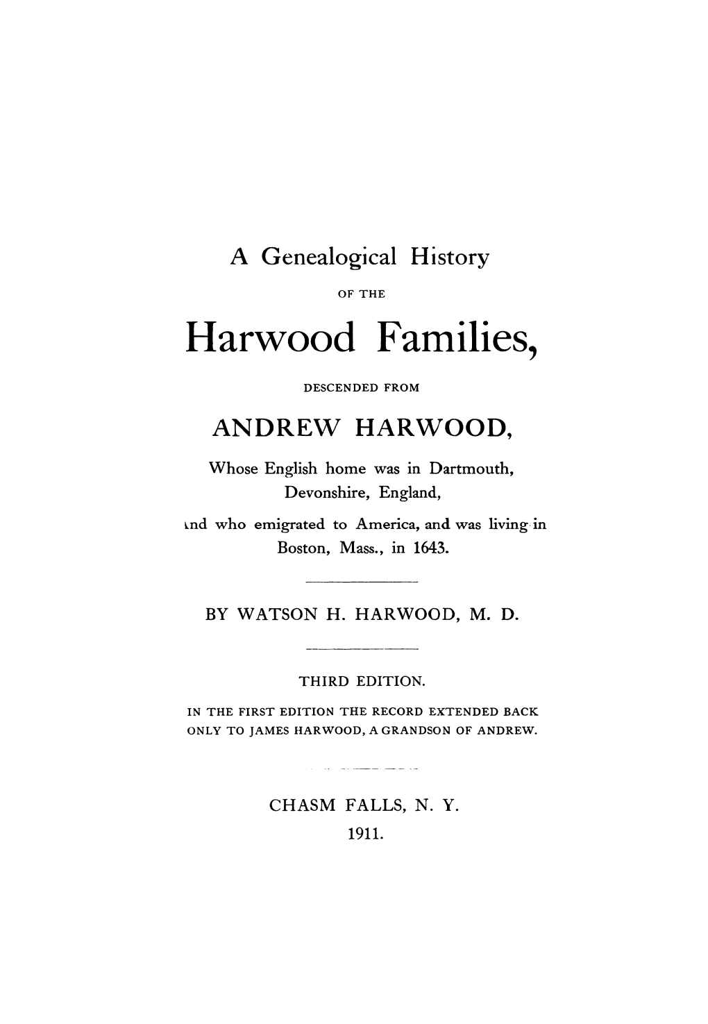 Harwood Families