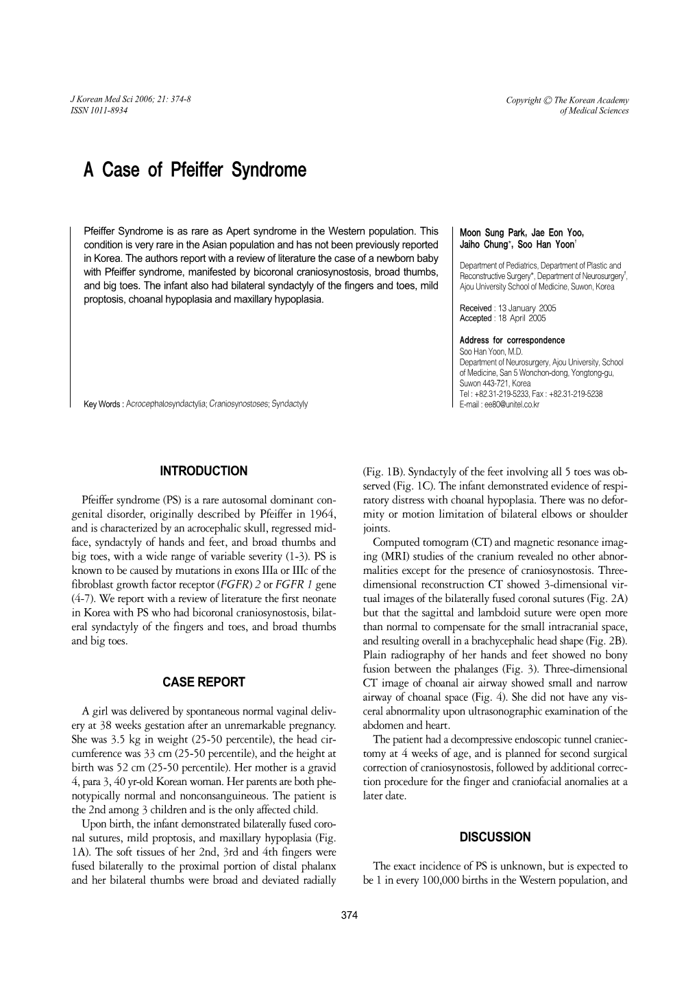 A Case of Pfeiffer Syndrome