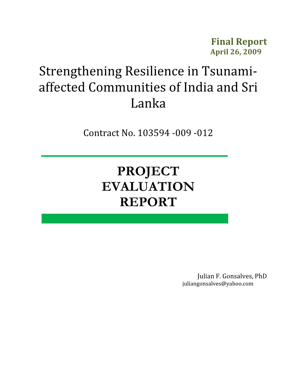 Affected Communities of India and Sri Lanka