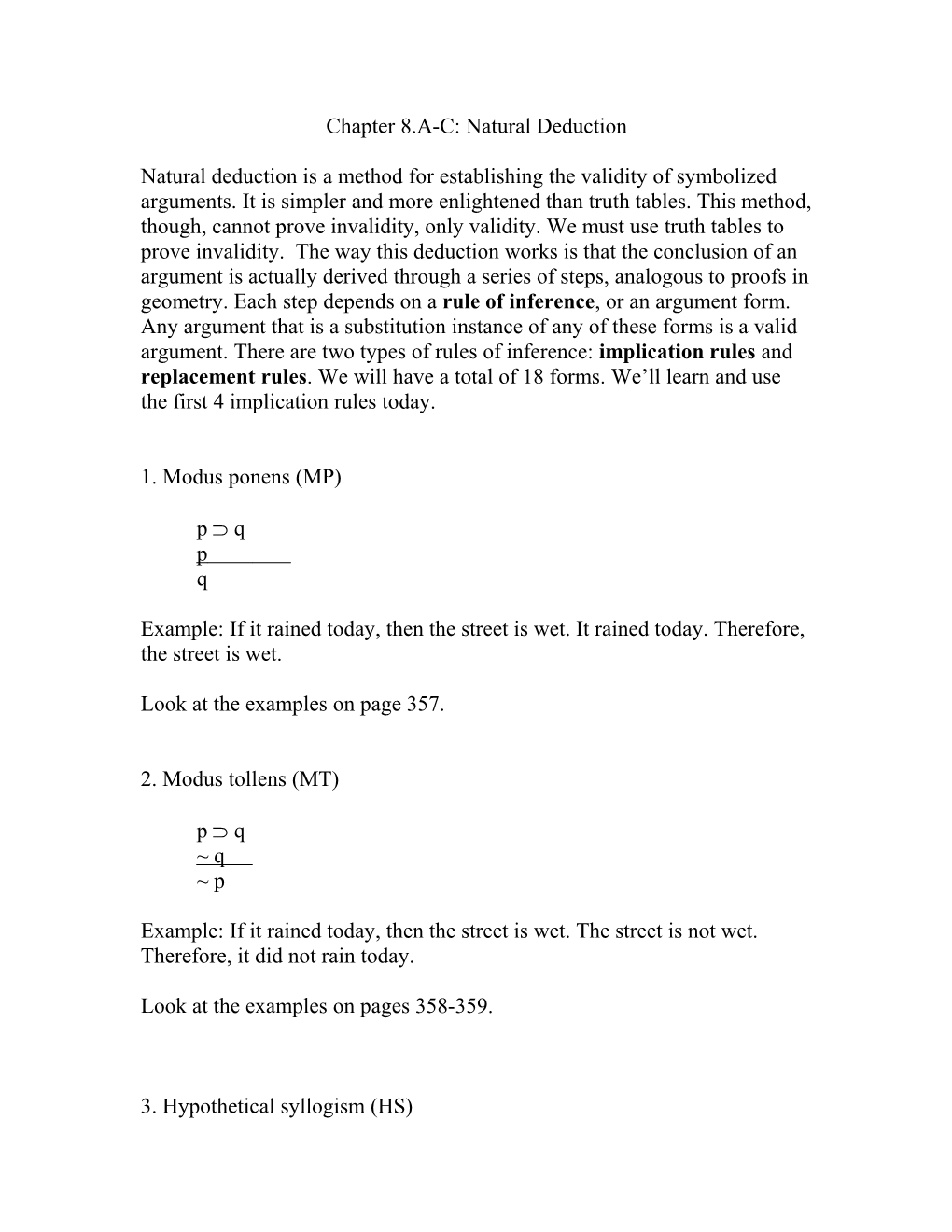 Logic: Natural Deduction