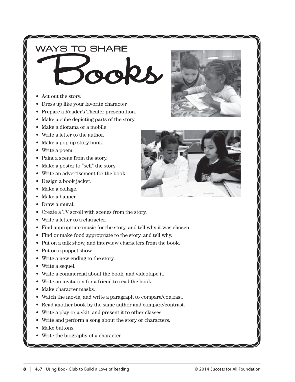 Ways to Share Books Continued