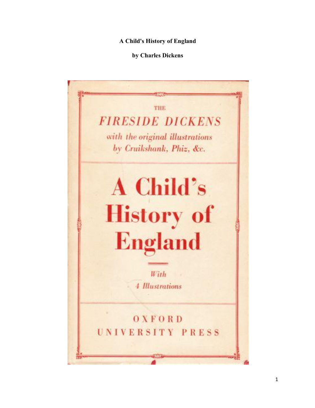 A Child's History of England by Charles Dickens