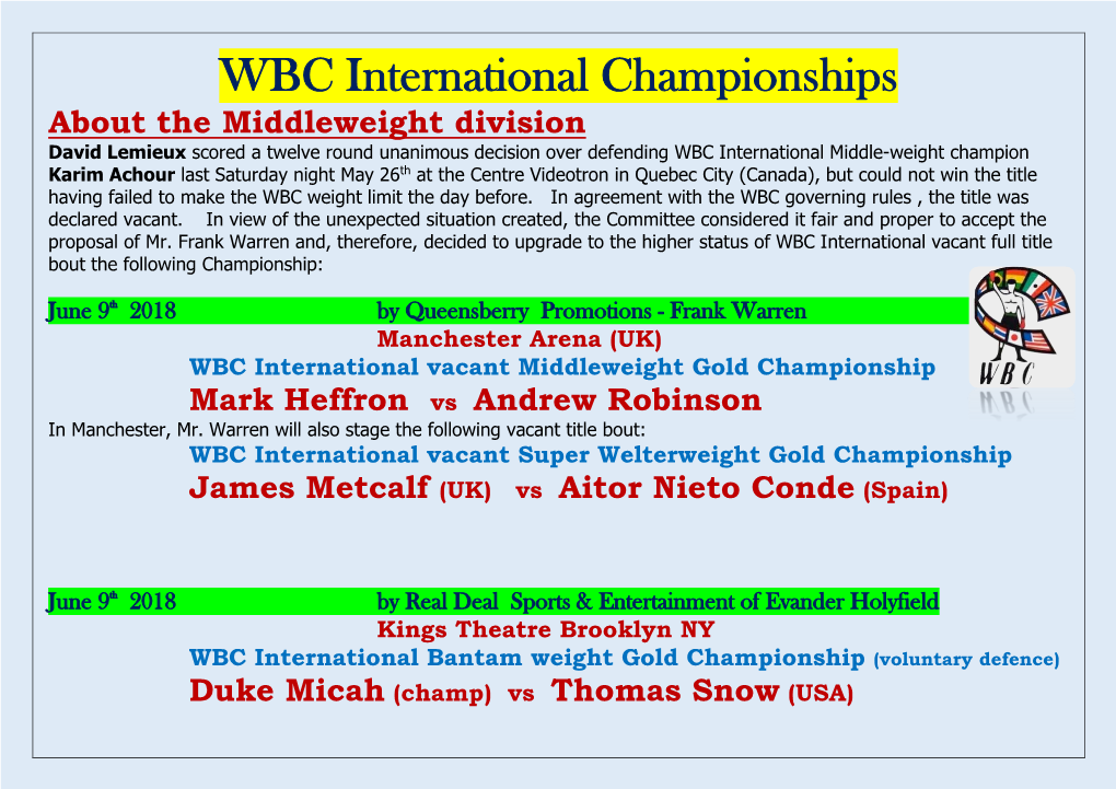 About the Middleweight Division