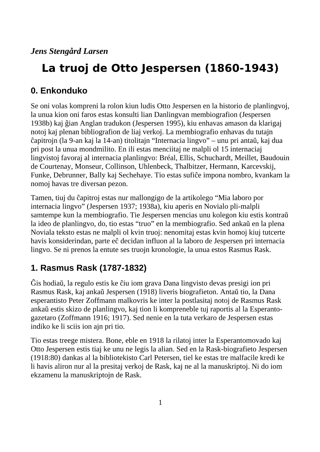 La Truoj De Otto Jespersen (1860-1943)