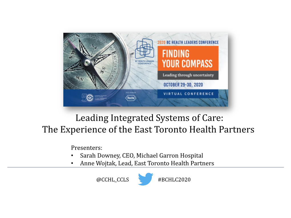The Experience of the East Toronto Health Partners