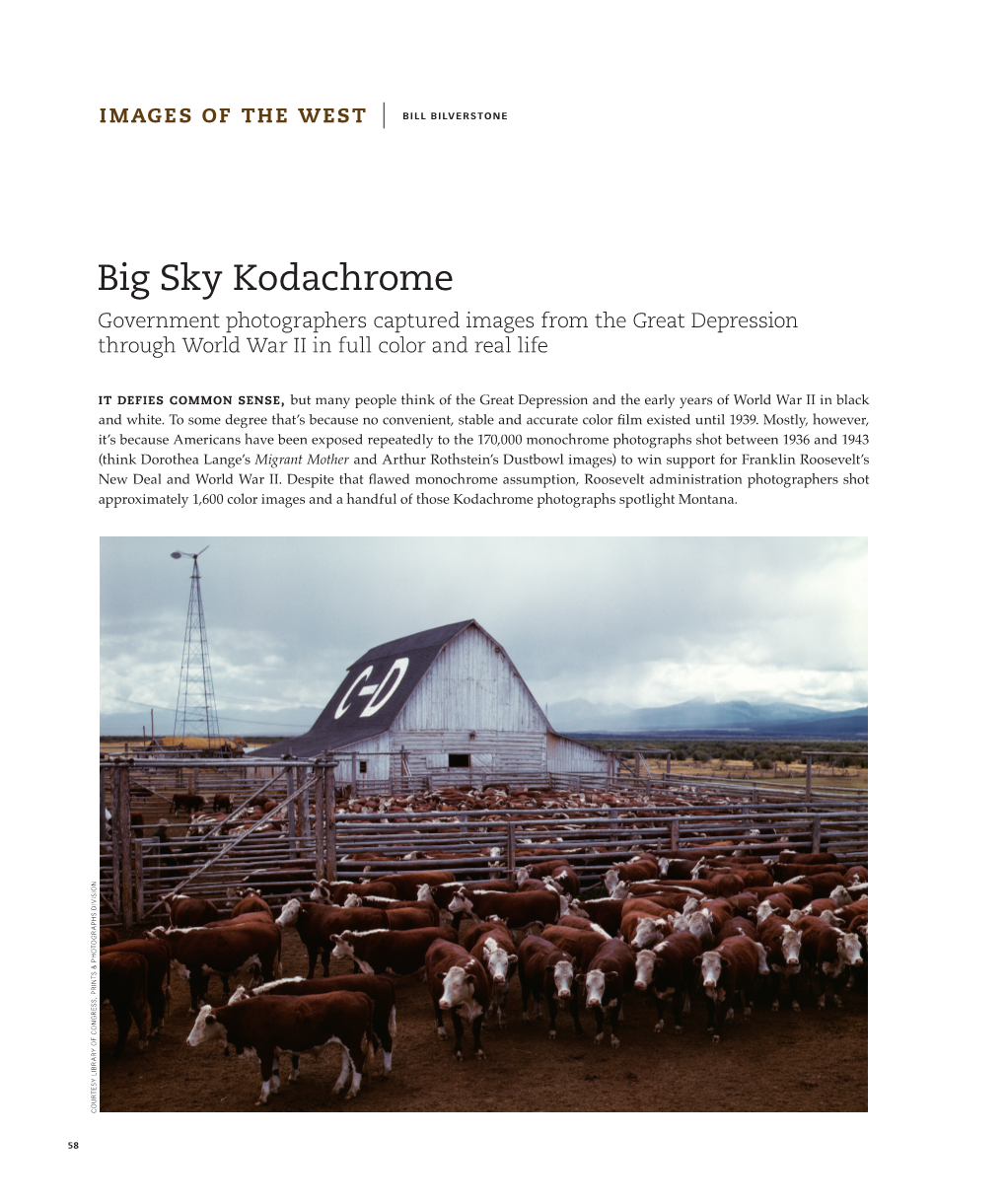 Big Sky Kodachrome Government Photographers Captured Images from the Great Depression Through World War II in Full Color and Real Life