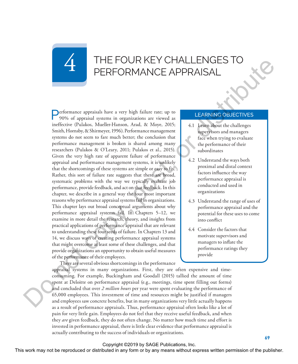The Four Key Challenges to Performance Appraisal 71