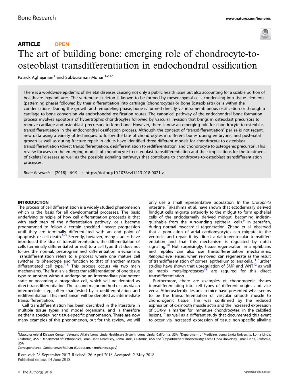 The Art of Building Bone: Emerging Role of Chondrocyte-To-Osteoblast