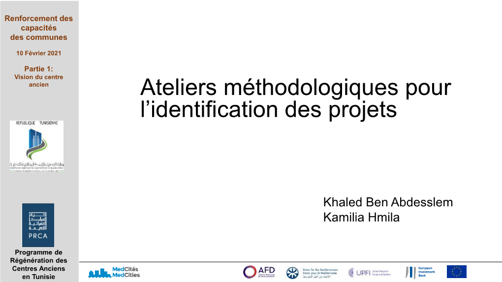 Ateliers Méthodologiques Pour L'identification Des Projets