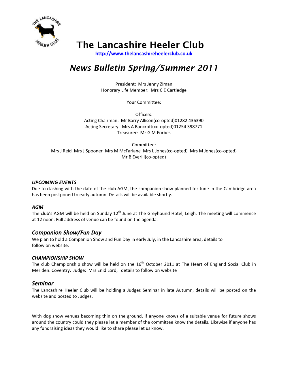 The Lancashire Heeler Club