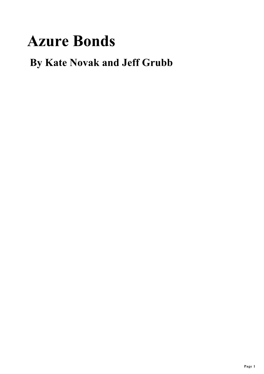 Azure Bonds by Kate Novak and Jeff Grubb