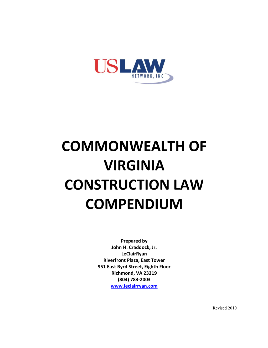 Commonwealth of Virginia Construction Law Compendium