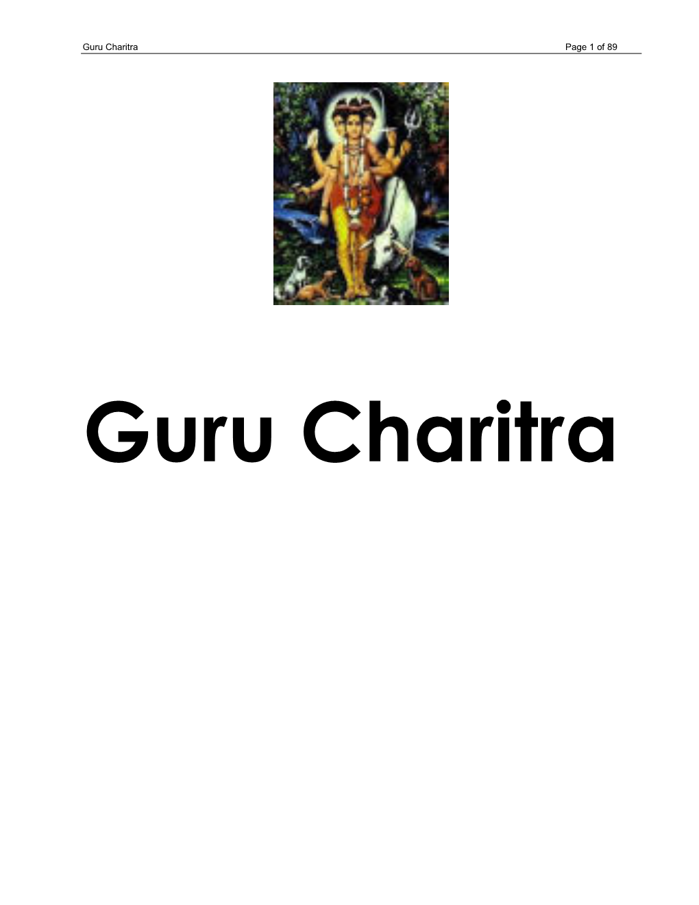 Guru Charitra Page 1 of 89