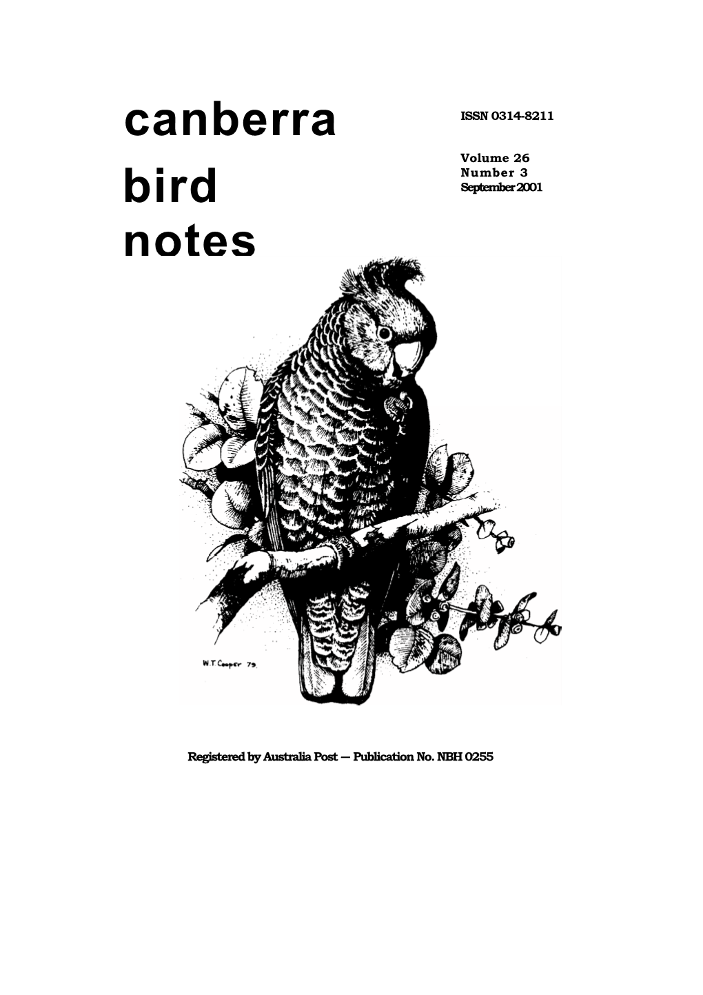 Canberra Bird Notes 26(3) September 2001