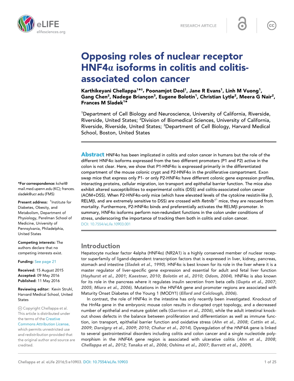 Opposing Roles of Nuclear Receptor Hnf4a Isoforms in Colitis and Colitis