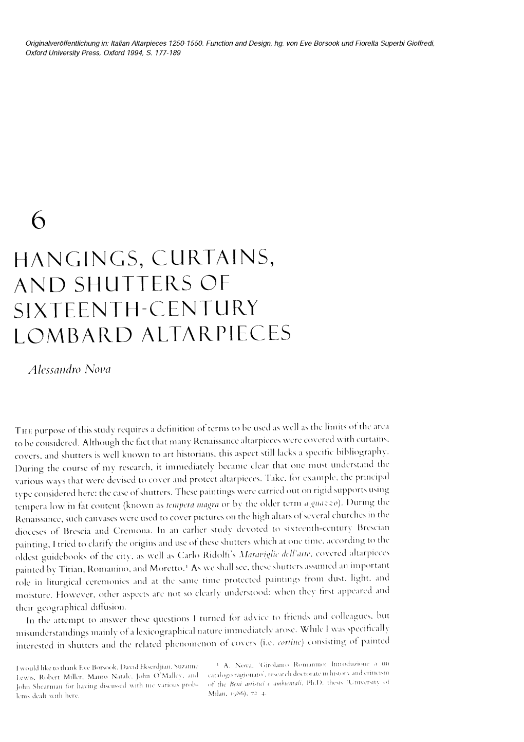 Hangings, Curtains, and Shutters of Sixteenth-Century Lombard Altarpieces