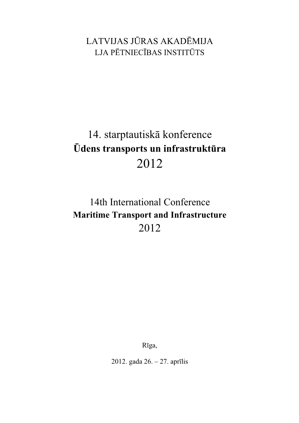 14. Starptautiskā Konference 2012