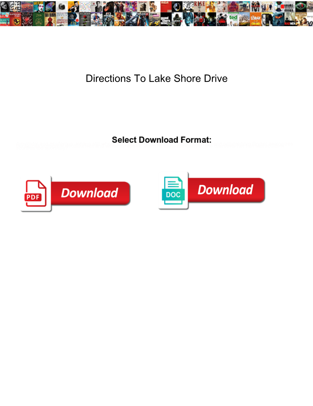 Directions to Lake Shore Drive