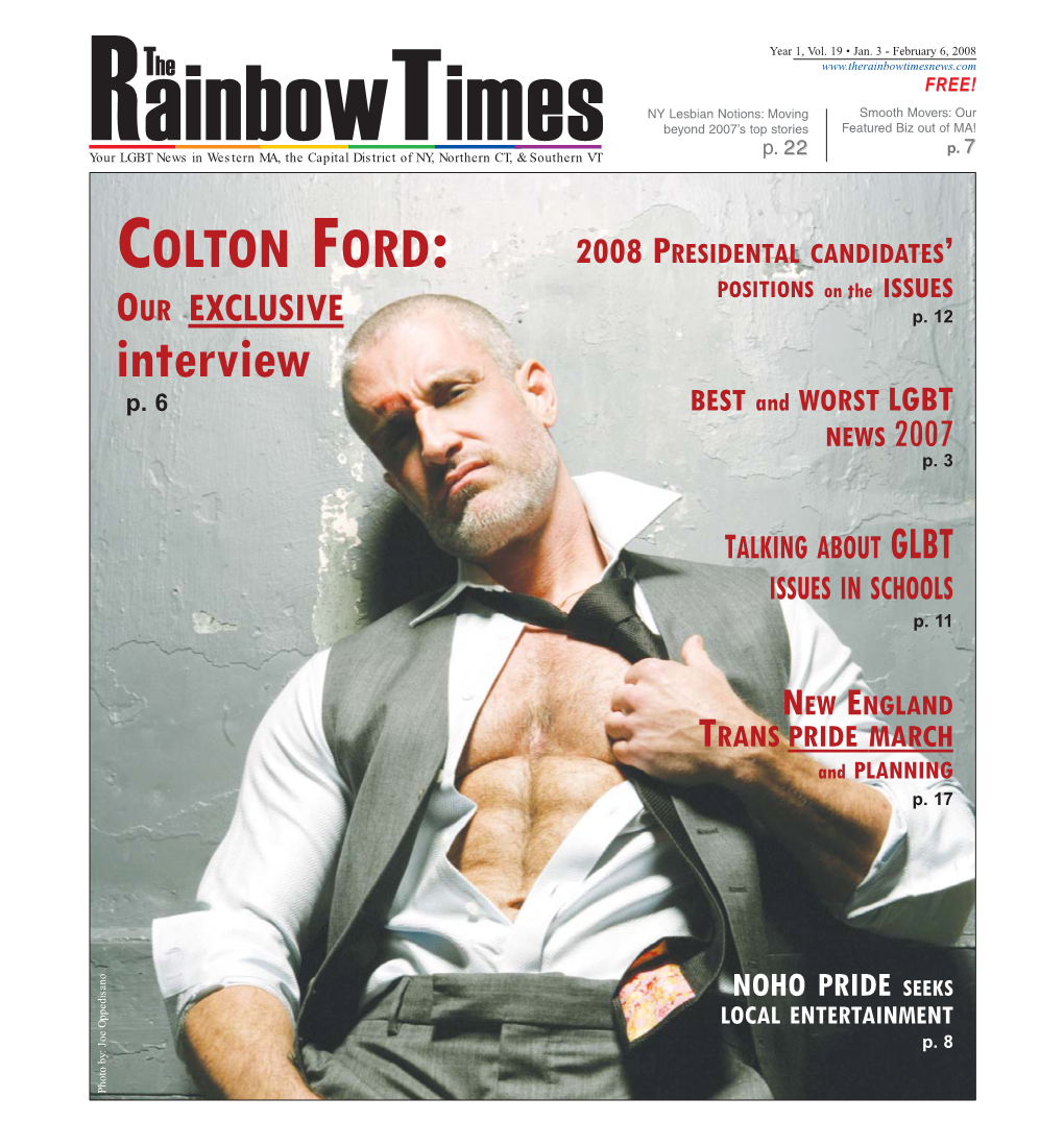 Rainbowtimesnews.Com FREE! NY Lesbian Notions: Moving Smooth Movers: Our Ainbow Imes Beyond 2007’S Top Stories Featured Biz out of MA! T P