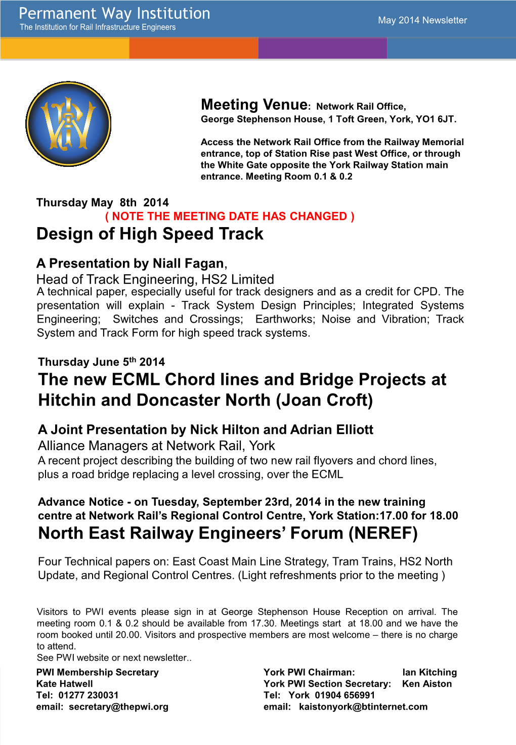 (NEREF) the New ECML Chord Lines and Bridge Projects at Hitchin
