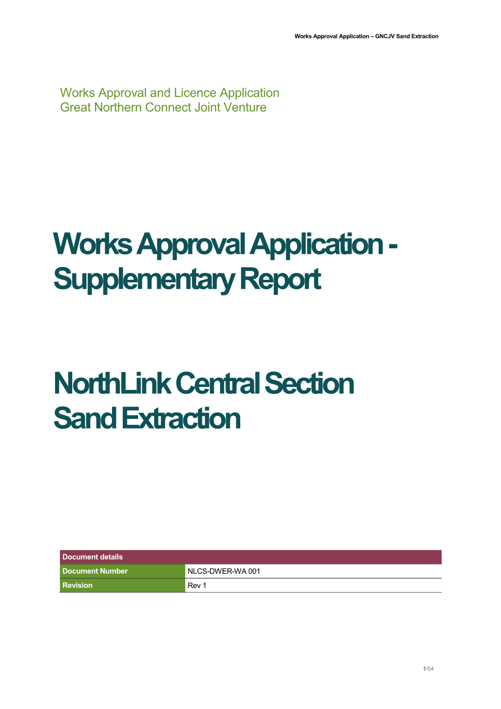 Works Approval Application – GNCJV Sand Extraction