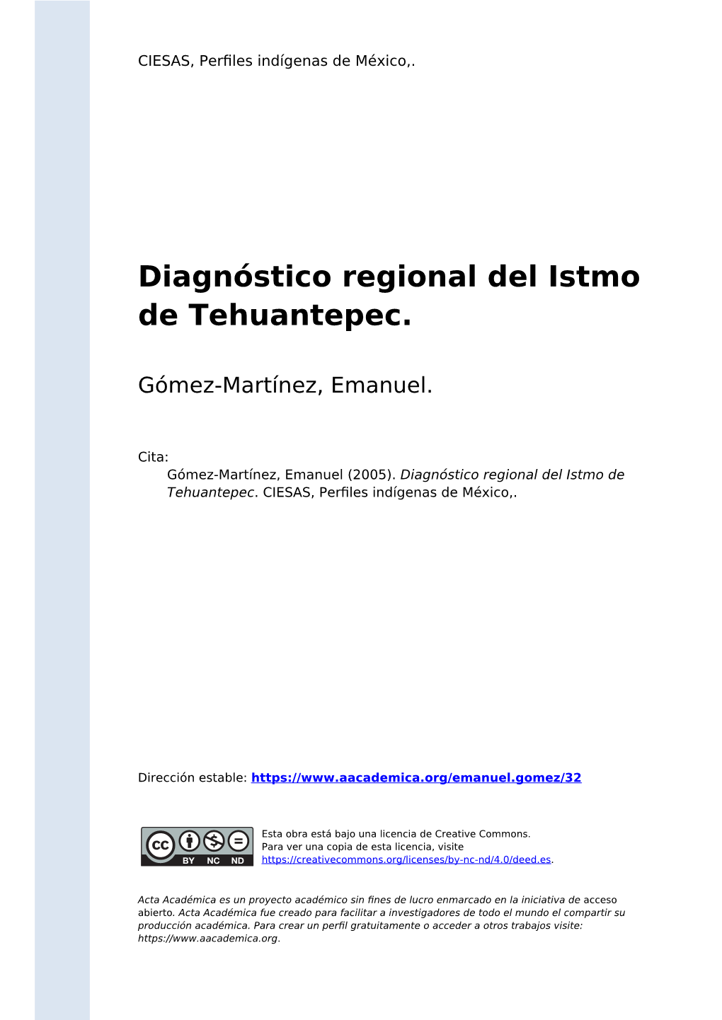 Diagnóstico Regional Del Istmo De Tehuantepec