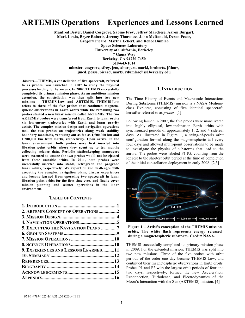 IEEE AC 2014 Paper 2464 Bester ARTEMIS Operations 20140310 Final